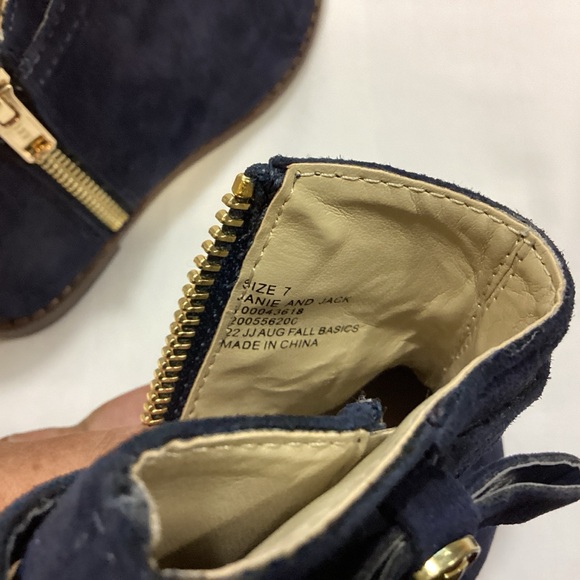JANIE AND JACK NAVY SUEDE ZIP UP ANKLE BOOTIES SZ 7 TODDLER $99 EUC - Picture 10 of 12